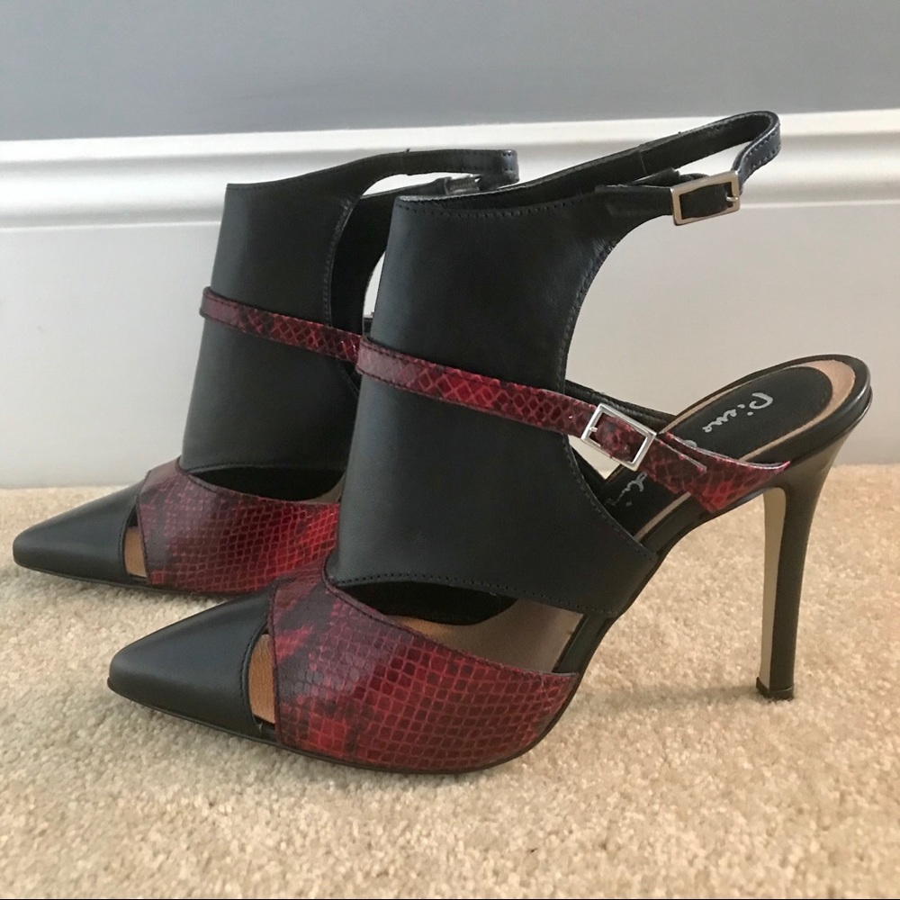 Pierre Cardin red caged heels